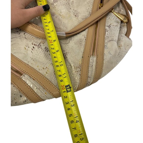 Sharif Womens Hobo Bag Beige Anaconda Tears Leather Shopper Tote Satchel NWT - Picture 13 of 14